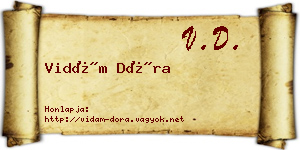 Vidám Dóra névjegykártya